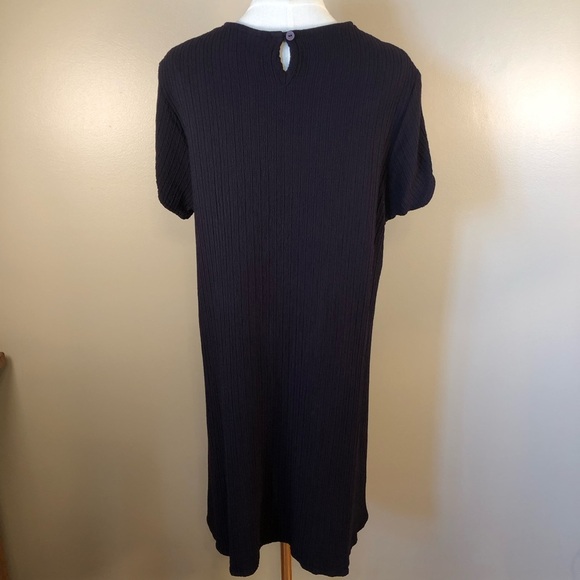 Eileen Fisher Black A-Line Textured Dress Size L - Picture 7 of 8
